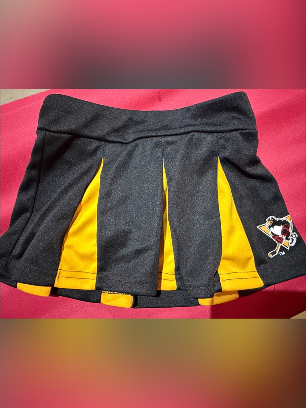 Girls' Black & Yellow Athletic Skort with Team Logo Penguins